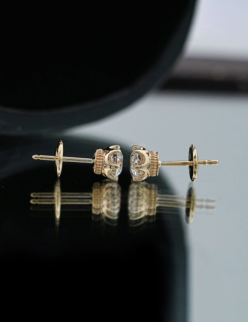 Old European Round Cut Stud Earrings