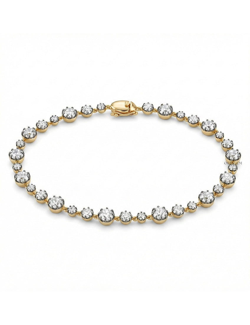 Old European Round Diamond Tennis Bracelet Bracelet
