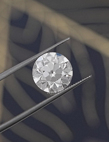 Flower Pattern Old European Round Cut Lab Diamond