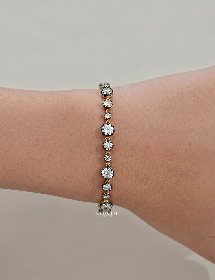 Old European Round Diamond Tennis Bracelet Bracelet