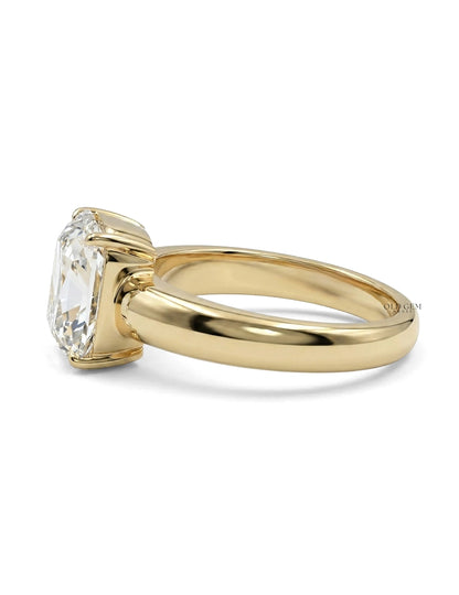 Georgian Old Mine Cushion Thick Band Ring Engagement Ring