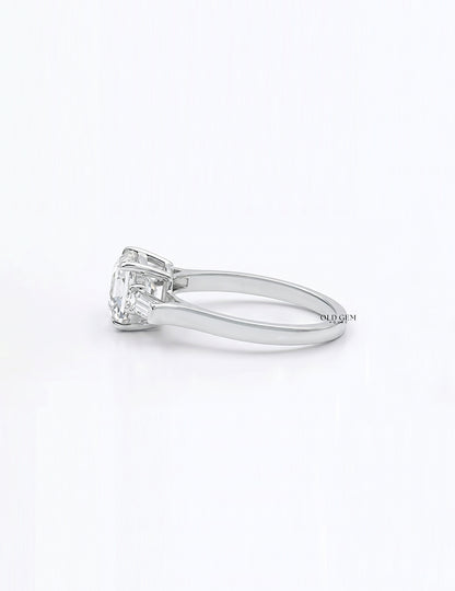 Art Deco Old Mine Cut Three Stone Engagement Ring Engagement Ring