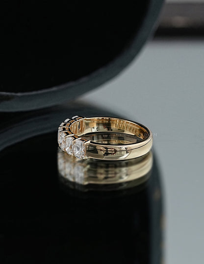 Old Mine Cushion Half Eternity Band