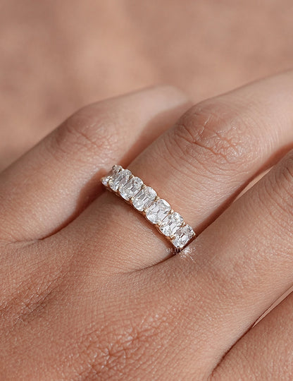 Old Mine Cushion Half Eternity Band