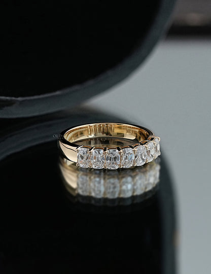 Old Mine Cushion Half Eternity Band