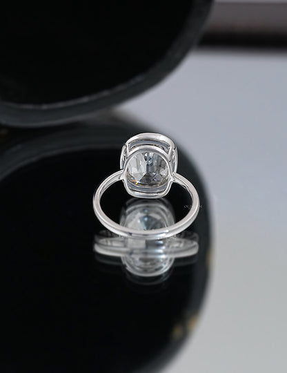 Old Mine Cushion Bezel Ring Engagement Ring