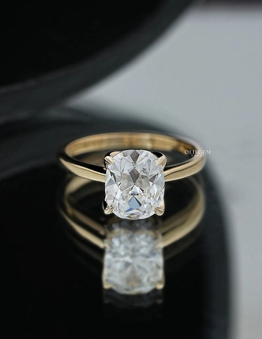 Old Mine Cut Solitaire Ring Engagement Ring