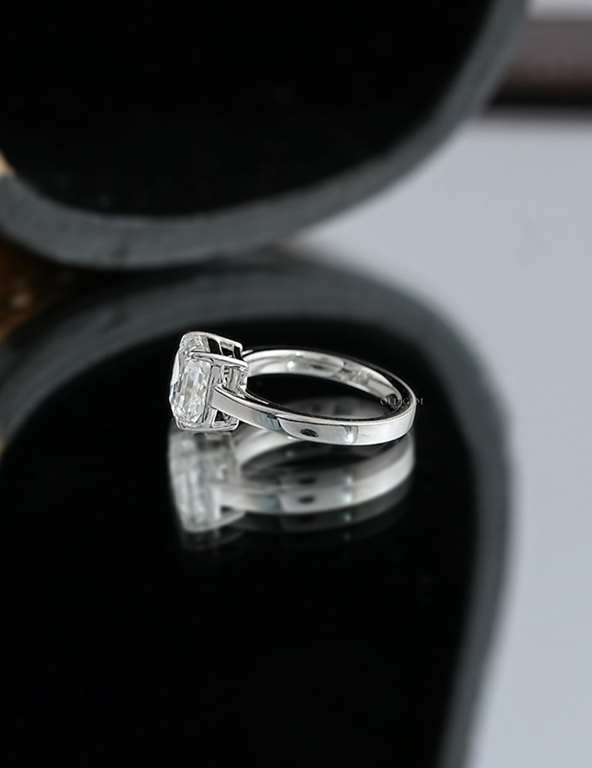 Old Mine Emerald Cut Ring Engagement Ring