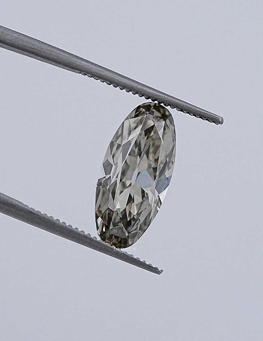 Old Mine Gray Moval Lab Diamond Lab Grown Diamond