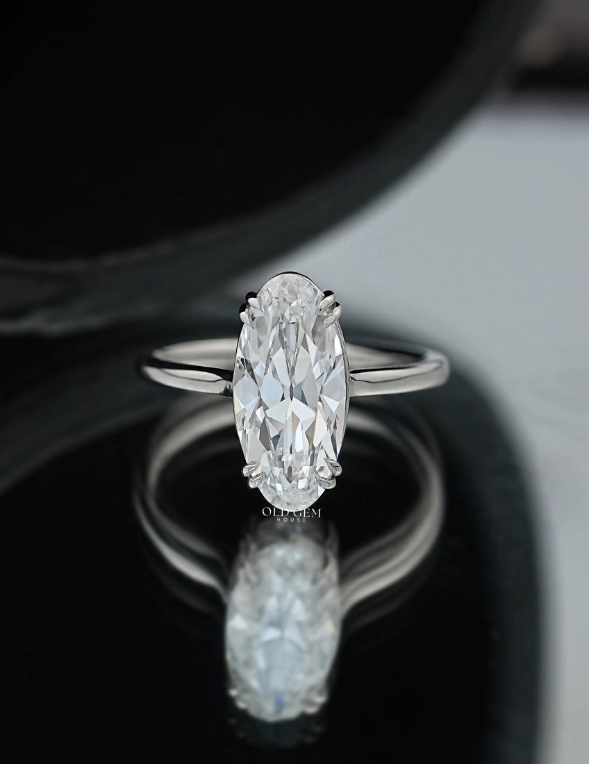 Old Mine Moval Diamond Ring Engagement Ring