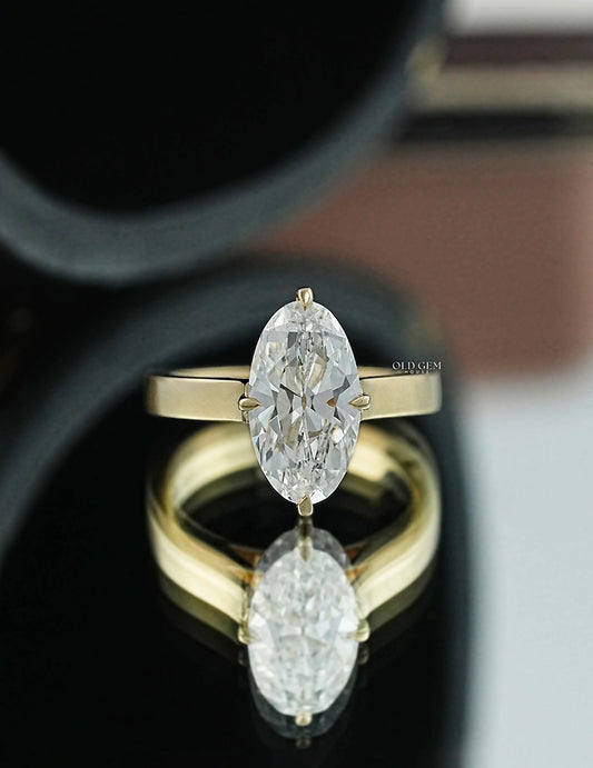 Old Mine Moval Lab Diamond Solitaire Ring Lab Grown Diamond