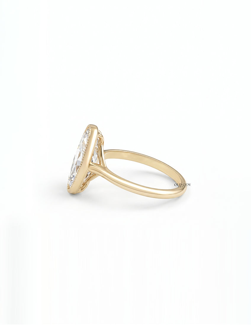 Mid Century Old Mine Moval Cut Engagement Ring Engagement Ring