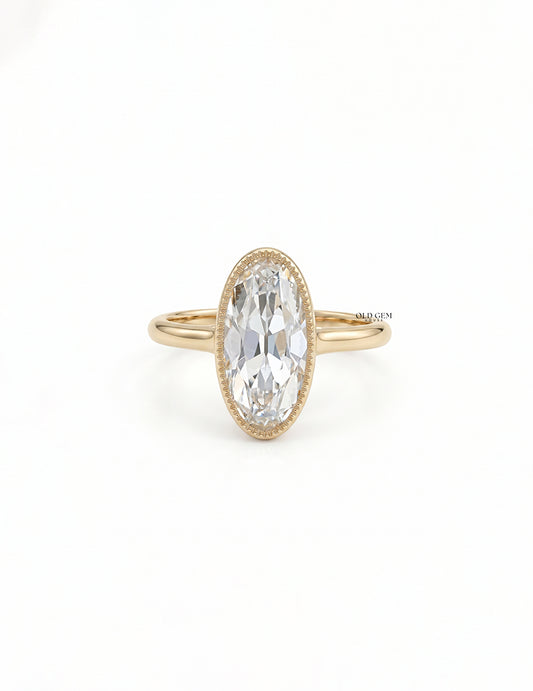 Mid Century Old Mine Moval Cut Engagement Ring Engagement Ring