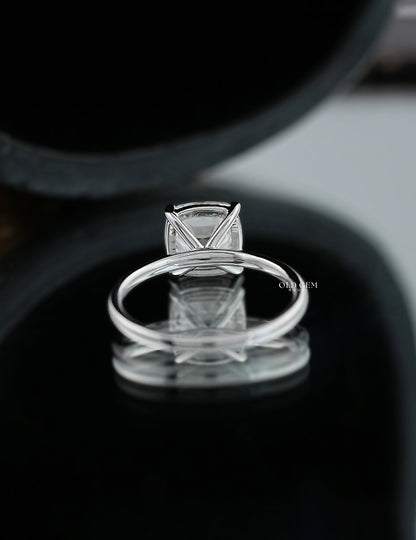 Old Mine Square Cushion Cut Solitaire Ring Engagement Ring