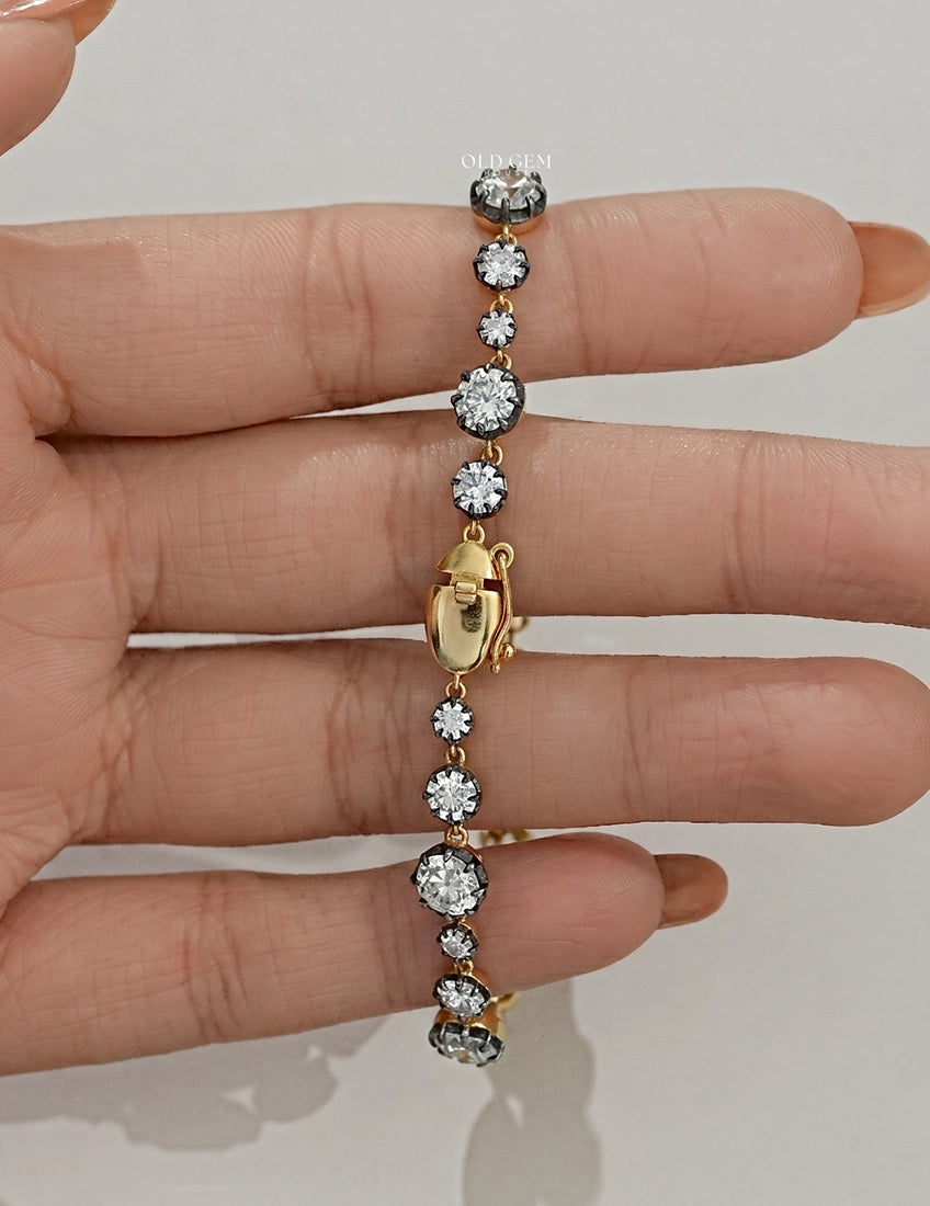 Old European Round Diamond Tennis Bracelet Bracelet