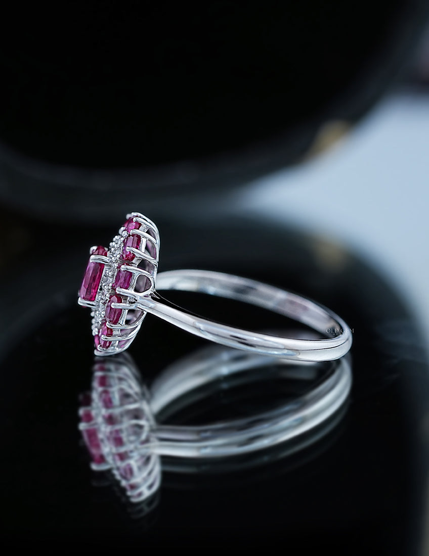 Oval Cut Lab Diamond Halo Engagement Ring