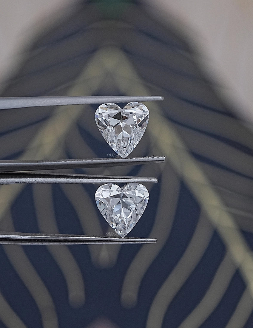 Paired Old Mine Heart Lab Diamond -4.10 Ct Lab Grown Diamond