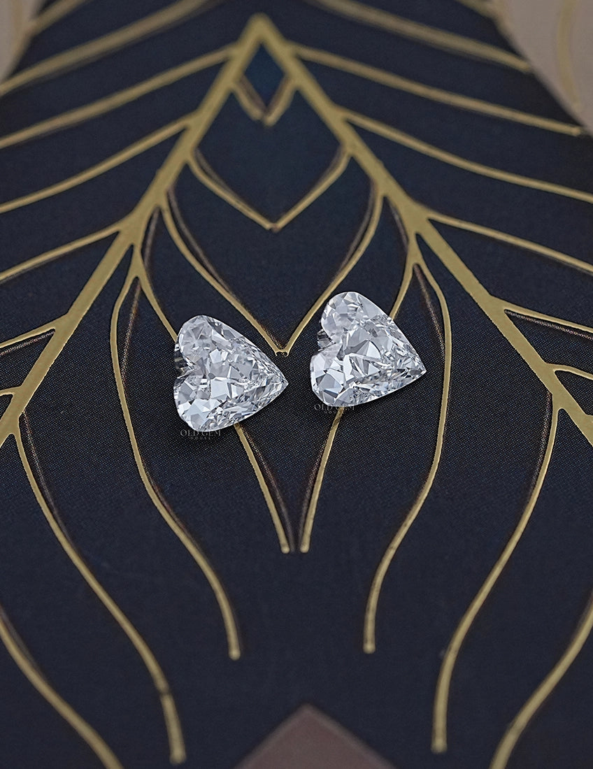 Paired Old Mine Heart Lab Diamond -4.10 Ct Lab Grown Diamond