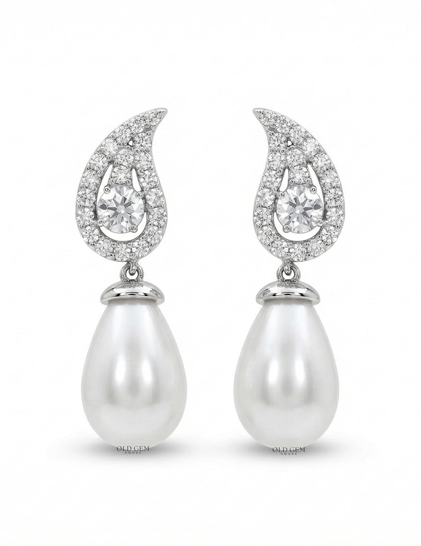 Pearl Gemstone Drop Earring Earrings