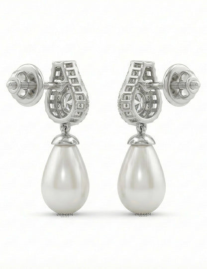 Pearl Gemstone Drop Earring Earrings