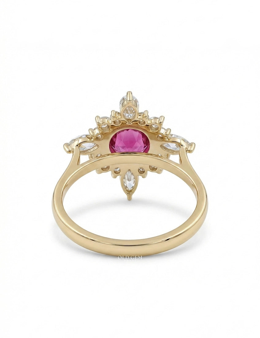 Vintage Victorian Pink Sapphire Halo Engagement Ring Engagement Ring