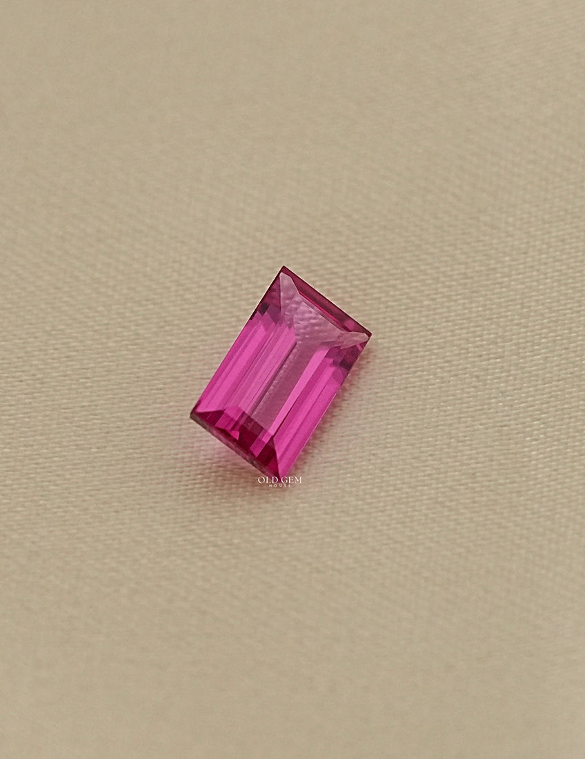 2.00 Carat Pink Baguette Cut Gemstone Lab Diamond
