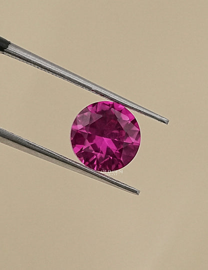 Pink Round Cut Lab Created Gemstone