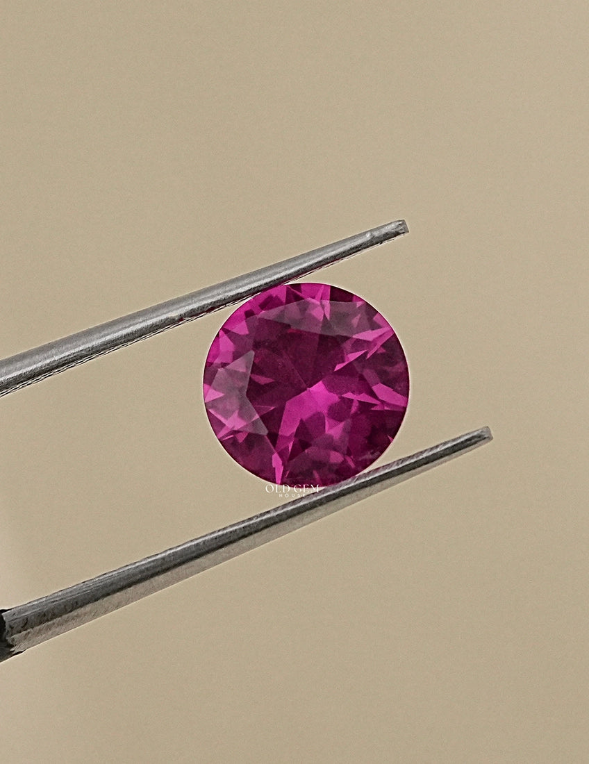 Pink Round Cut Lab Created Gemstone