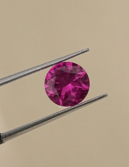 Pink Round Cut Lab Created Gemstone