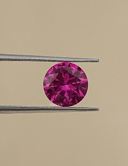 Pink Round Cut Lab Created Gemstone