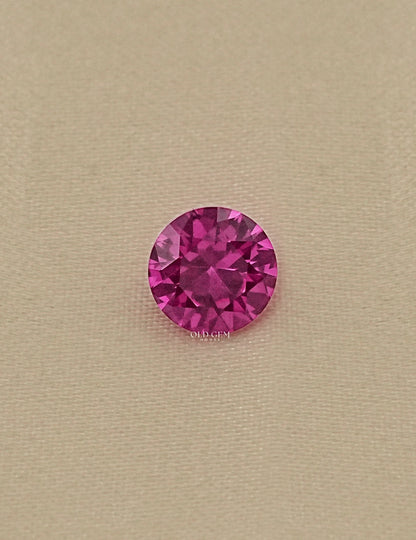 Pink Round Cut Lab Created Gemstone