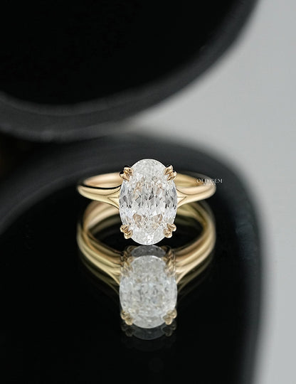 Portuguese Cut Oval Diamond Engagement Ring