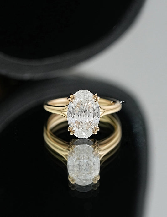 Portuguese Cut Oval Diamond Engagement Ring
