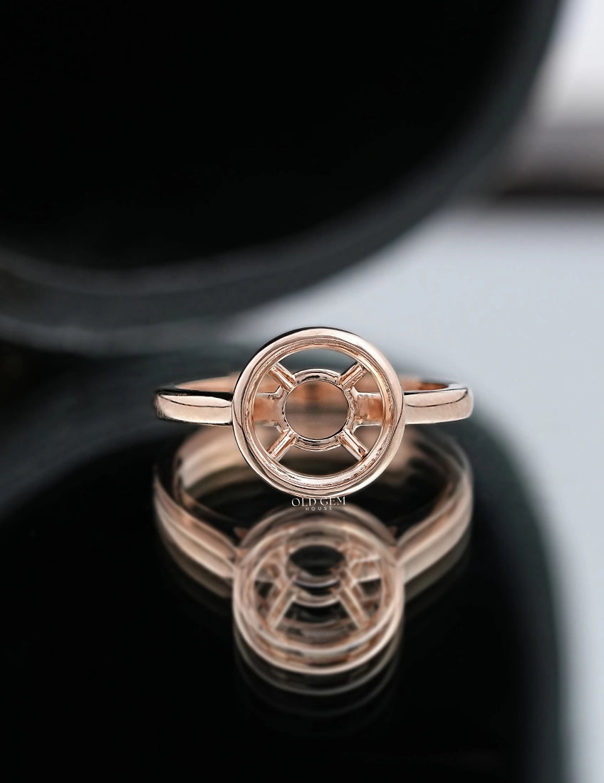 Rose Gold Plated Semi Mount Engagement Ring Engagement Ring
