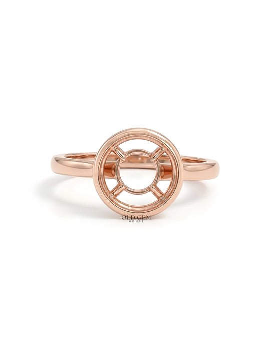 Rose Gold Plated Semi Mount Engagement Ring Engagement Ring
