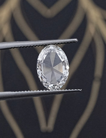 Certified Rose Cut Oval Lab Grown Diamond Lab Grown Diamond