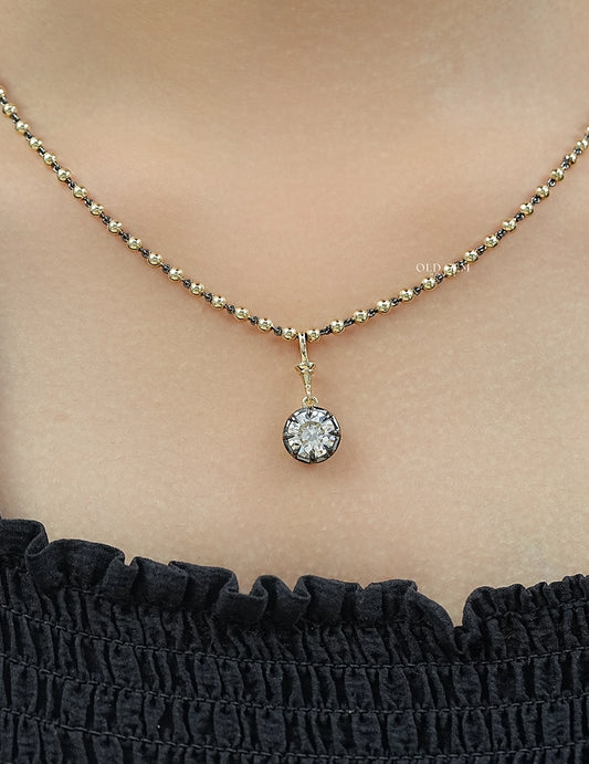 Round Cut Lab Diamond Ball Chain Necklace Necklaces