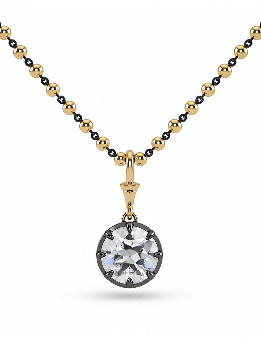 Round Cut Lab Diamond Ball Chain Necklace Necklaces