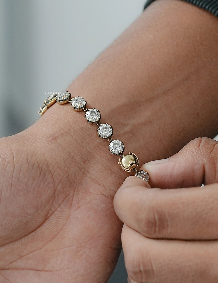 Old European Cut Diamond Tennis Bracelet
