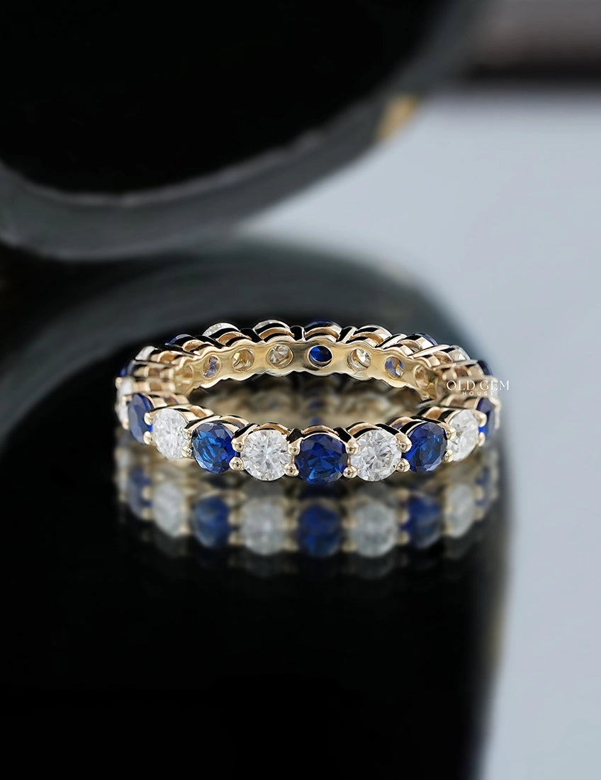 Sapphire Gemstone Eternity Band Wedding Band