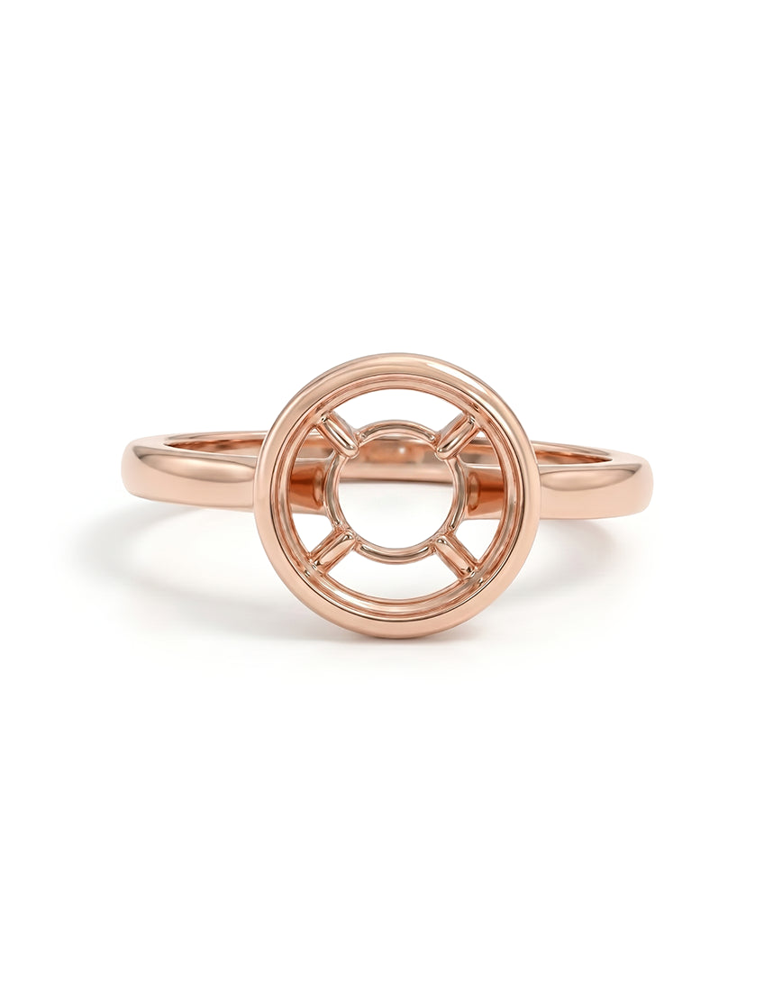 Rose Gold Plated Semi Mount Engagement Ring Engagement Ring