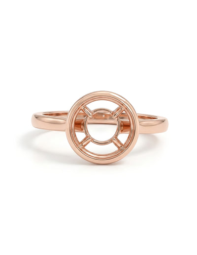 Rose Gold Plated Semi Mount Engagement Ring