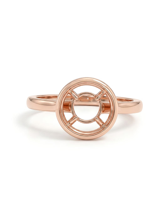 Rose Gold Plated Semi Mount Engagement Ring Engagement Ring