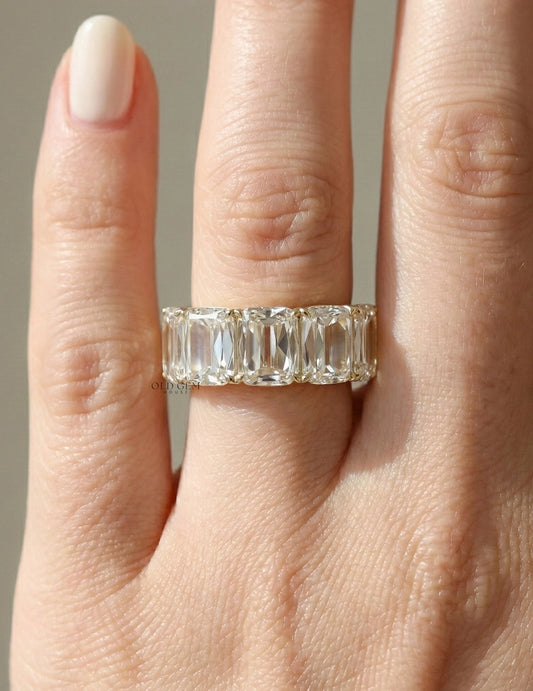 Shallow Ashoka Cut Five Stone Band - Georgian Era Wedding Band