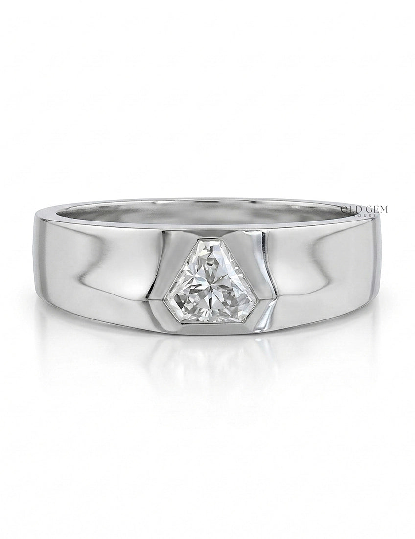 Shield Cut Lab Diamond Men`s Wedding Band Men's Jewelry