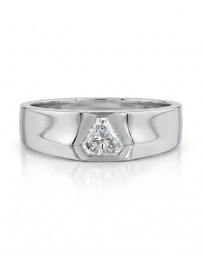 Shield Cut Lab Diamond Men`s Wedding Band