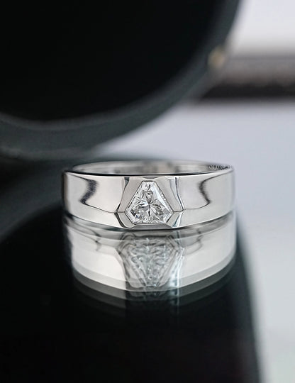 Shield Cut Diamond Men's Ring