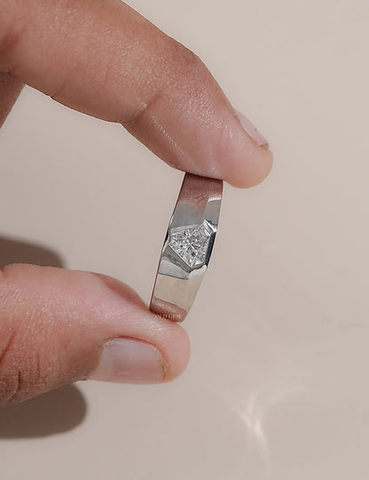 Shield Cut Diamond Men's Ring