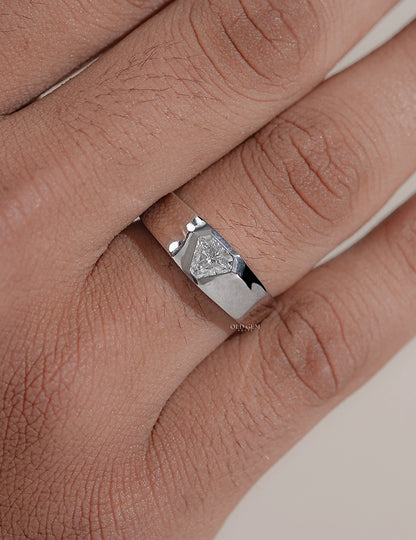 Shield Cut Diamond Men's Ring