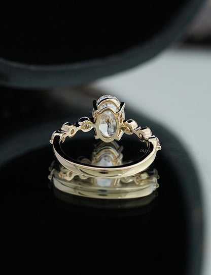 Old Mine Oval with Round Accent Ring